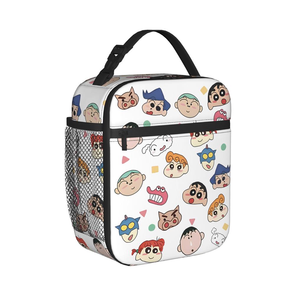 Crayon Shins-chans Accessories Insulated Lunch Bag For Picnic Anime Storage Food Boxes Portable Thermal Cooler Bento Box