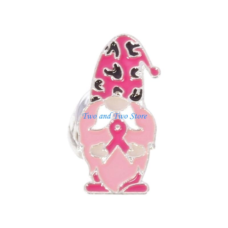 HX6F Gesundheitsbewusstsein Rosa Schleife Anstecknadel für die Feierlichkeiten zum Frauentag Legierung Reversnadel