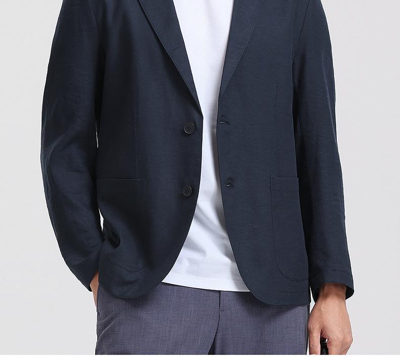 Langdeng Men's Spring and Summer Lightweight Breathable Sunscreen Tencel Linen Casual Suit Jacket