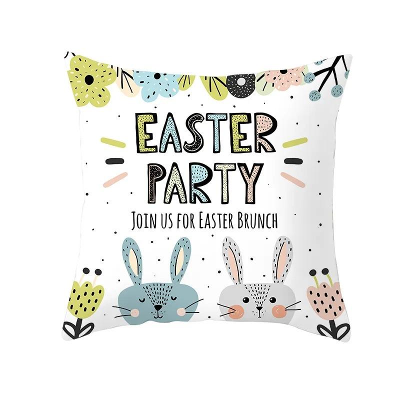 Easter Egg Rabbit Decorative Pillowcase Living Room Office Home Pillowcase Car Ornaments