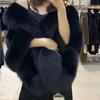 Brand New Fur Women's Shawl Cape Eco-friendly Mink Fox Fur Mink Coat