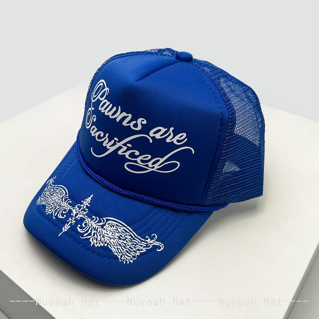 New Unisex Personal Printed Letters Wing Baseball Hats Hip Hop Breathable Color Block Sunshade Trucker Caps Mesh Versatile Ins