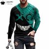 Funny Pattern Print T-shirts for Men Casual O-Neck Long Sleeve T-shirt Harajuku Street Tops Fashion Casual T-shirts