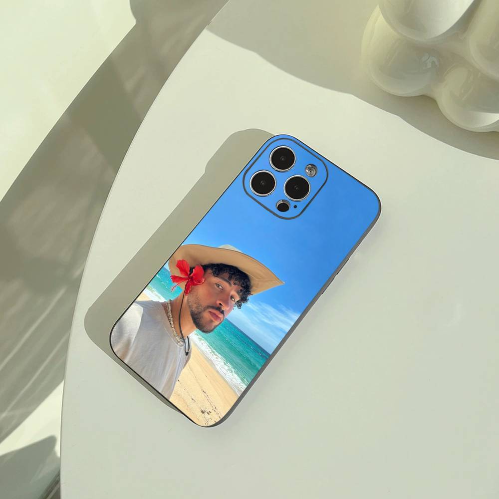 rapper-Bad- Bunny Phone Case For iPhone 17,16,15,14,13,12,11 Pro Max,16Plus,XS Lightweight and Practical Soft Black Cover