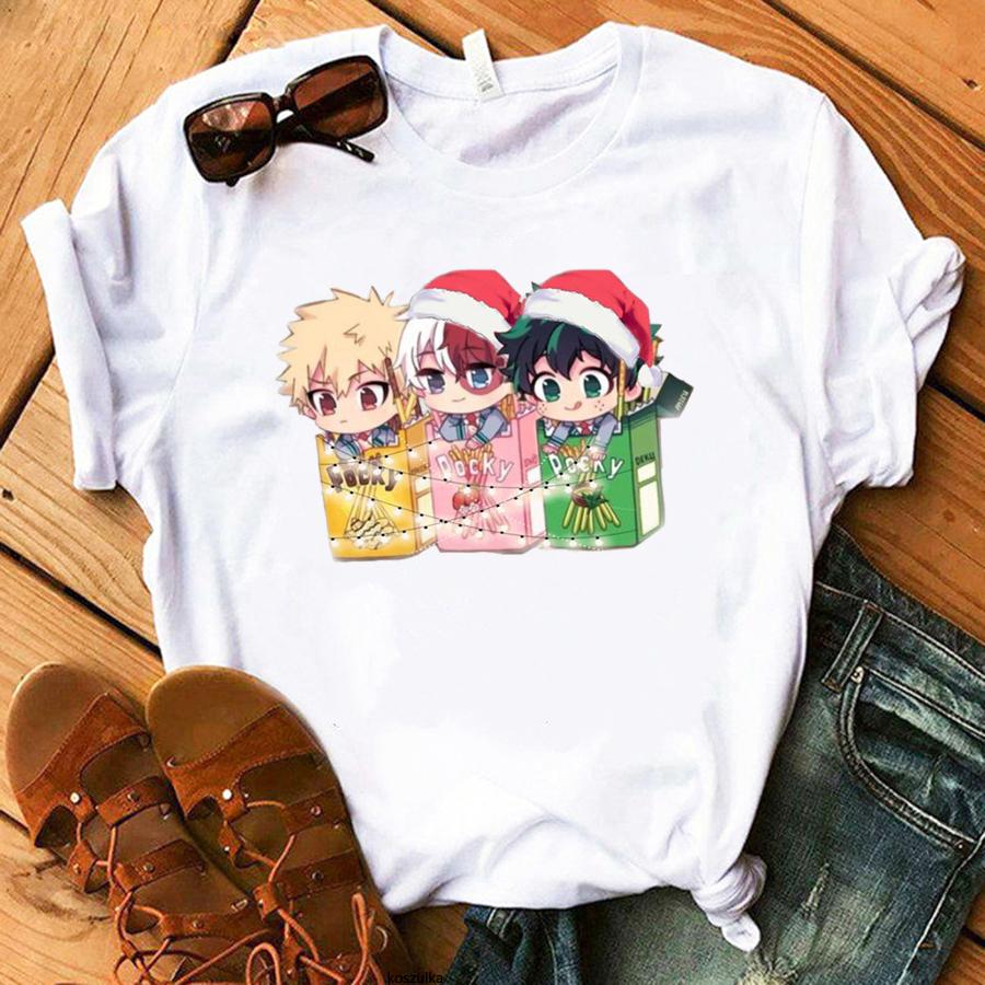 2026 New Funny Anime My Hero Academia Goth Print Unisex Soft Tshirt Basics Ocollar White Shirt Short Sleeve Tshirts Drop Ship
