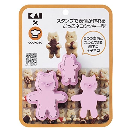 KAI Cookie Mold COOKPAD Cuddling Cat Made In Japan DL8075