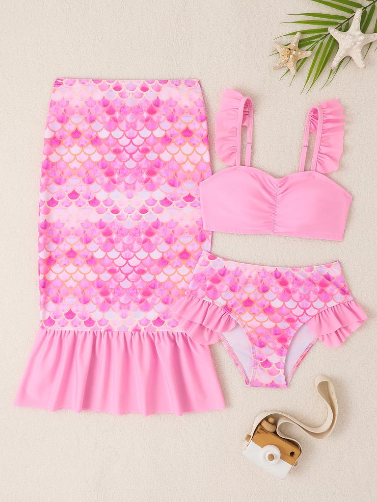 1 Set Bikini per Bambine Costume da Bagno a Tre Pezzi Costume da Bagno Bikini per Bambine Costume da Bagno per Neonate