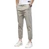Of Foreign Trade Surplus: Summer Thin Pure Cotton Straight-Leg Trendy Casual Pants for Men, Breathable Versatile Drawstring Cropped Dress Pants