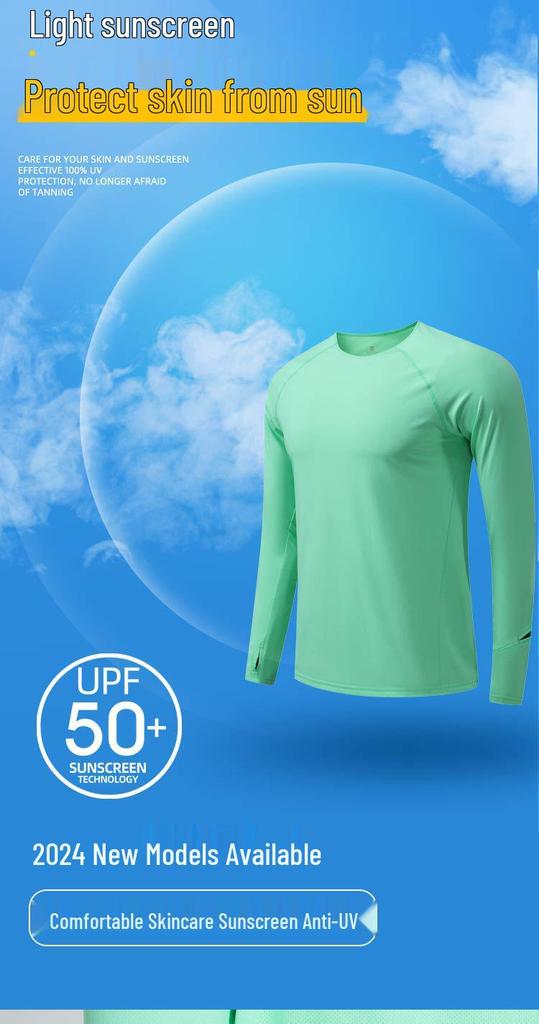 Men's Quick-Dry Long Sleeve Sports Top - Moisture-Wicking, Breathable, Warm, High Elasticity