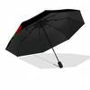 Red Rose Wreath Design Compact Travel Automatic Umbrella Folding Umbrella with 8 Ribs Lightweight All-Season Use Elegant Women's Umbrella