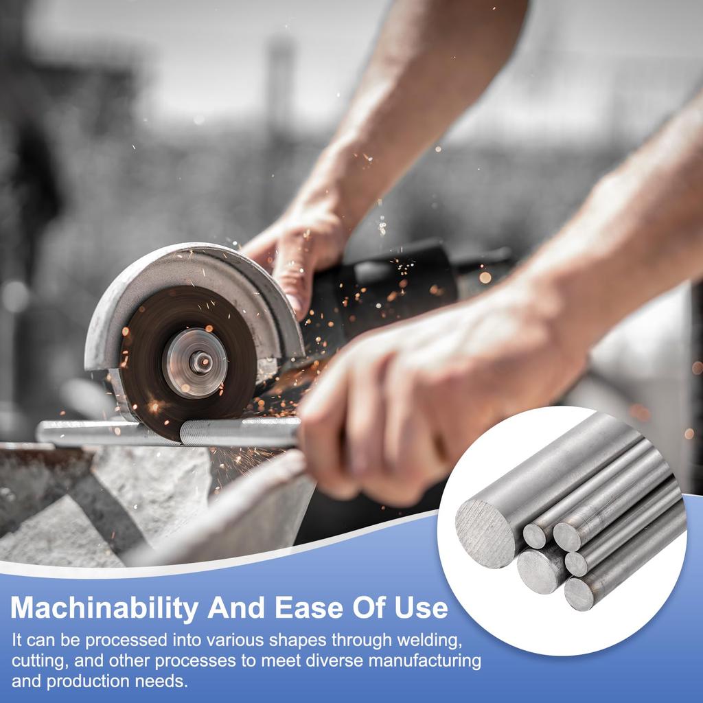 uxcell Titanium Round inch 8 inch GR2 Metal TA2 Titanium Round for Model DIY Crafts Bar, 0.55 (14mm) Diameter, Length, Bar, Airplanes, Cars, Boats,