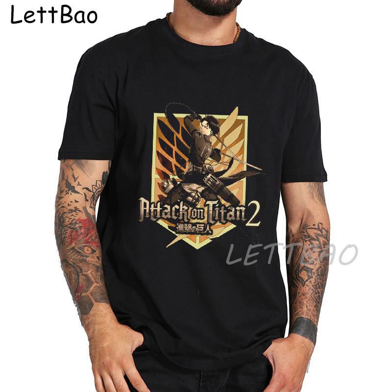 Japanese Anime Attack On Titan T Shirt Women Men Black Cotton T Shirt Cartoon Graphic Fashion