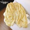 Sisbushe Women's French Style Color-Block Print Loose Fit Long Sleeve Blouse