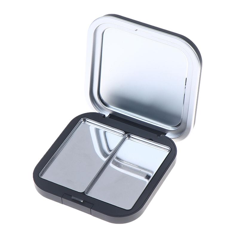 Empty Square Makeup Palette Magnetic Suction With Mirror Eyeshadow Blush Matte Black Box With Pan Cosmetic Blush Container