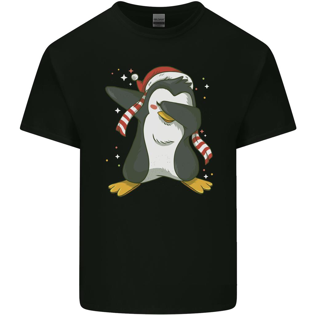 Christmas Dabbing Penguin Funny Xmas Unisexs Light Cotton TShirt