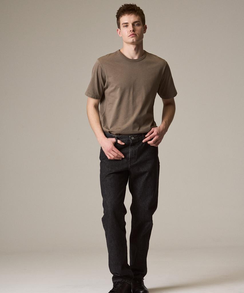 Laijeuaenbillou Garment-Dyed Everyday Cotton T-Shirt Brown (Standard Fit) (Type A)