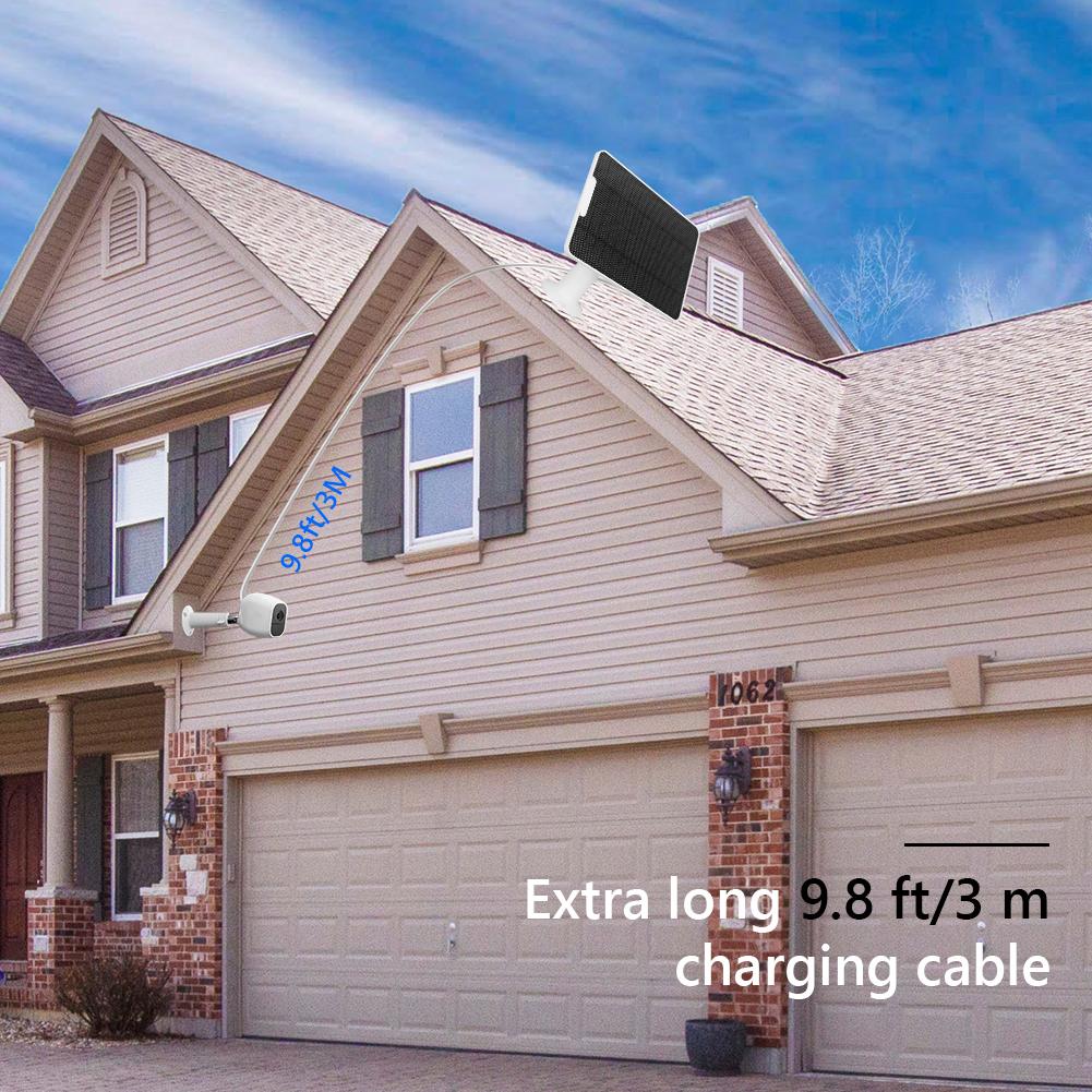 10W IP Security Camera Charger with Charging Cable Solar Panel Kit 360 Adjustable Bracket for Wireless Outdoor Security Camera