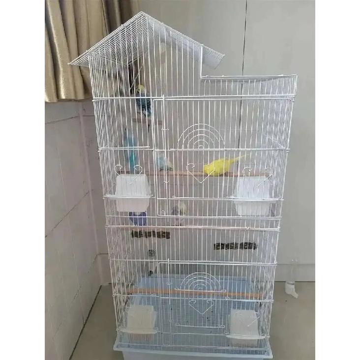 Budgie Parrot Cage Bird Cage Special Black Phoenix Peony Bird Breeding Cages Large Home Metal Luxury Viewing Villa Bird House L