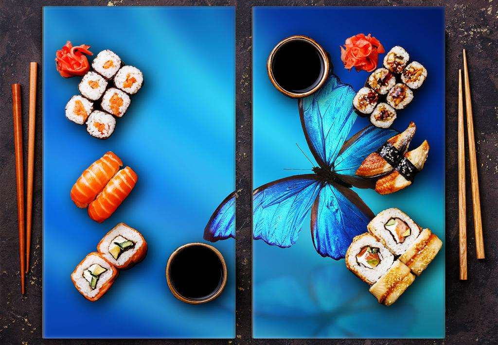 Szklana płyta ochronna na kuchenkę 2x30x52 Motyl