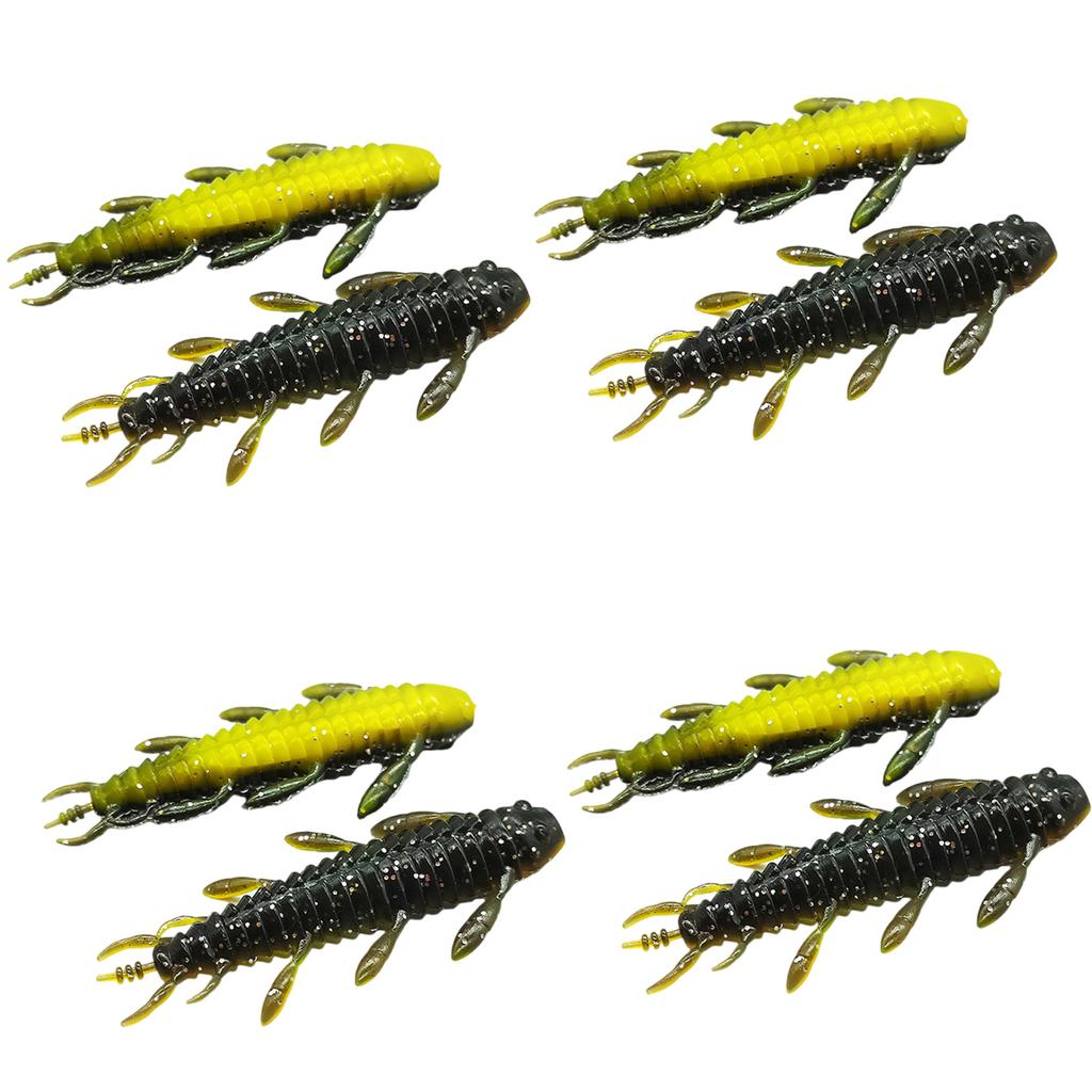 8Pcs Wacky Worms Fish Lures Bass Fishing Wacky Rigs Soft Plastic Lures Wacky Rigs Soft Worms Wacky Rigs Worms Baits Set