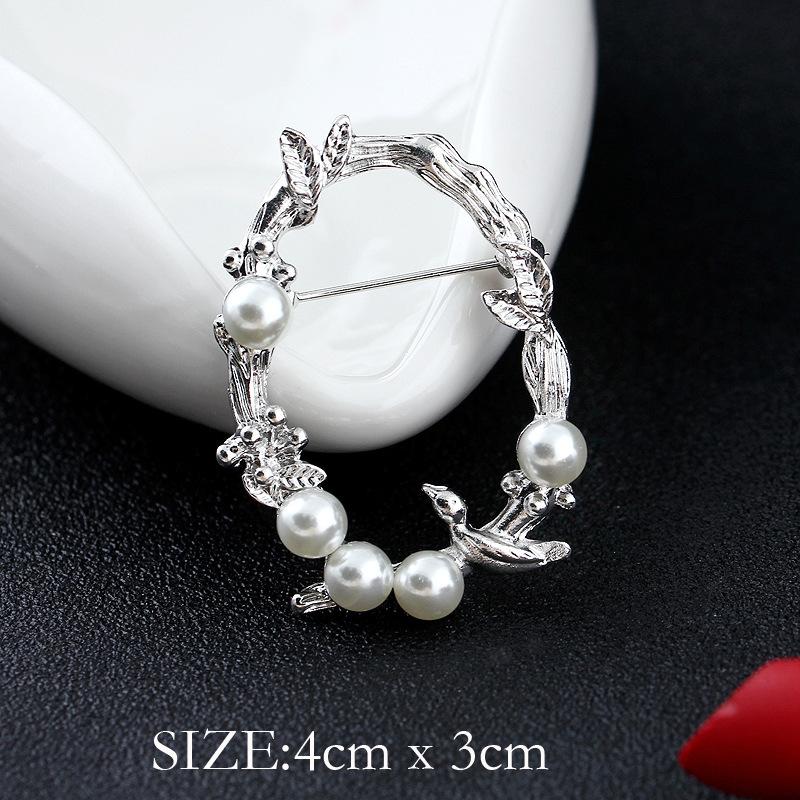 Mode Kristall Strass Persönlichkeit Vielseitig Perlenkranz Kleine Brosche Anstecknadel Damen Seidenschal Schnalle