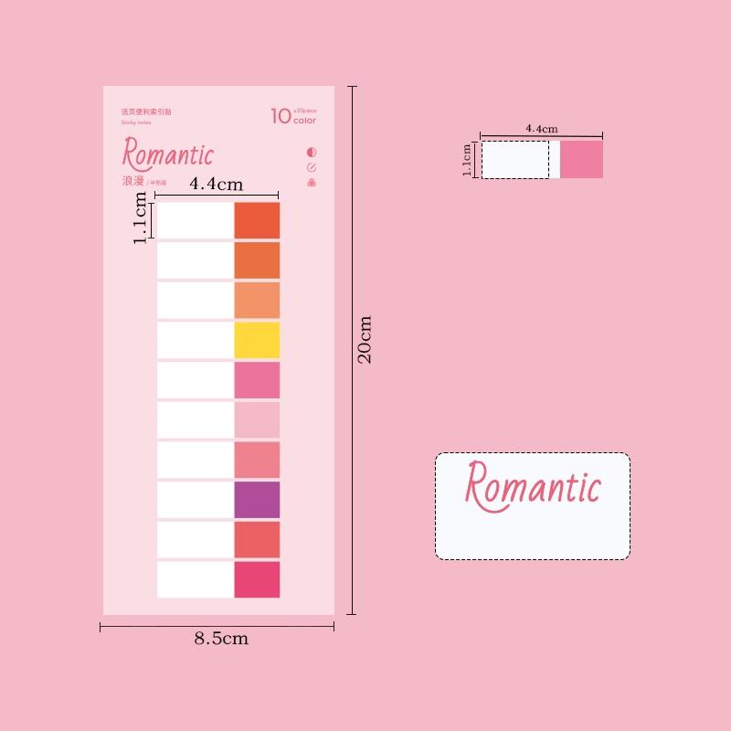 1 stücke Romantische Speicher Farbe Memo Pad PET Haftnotizen 14 cm Lineal Index Aufkleber Buch Marker Büro Schule
