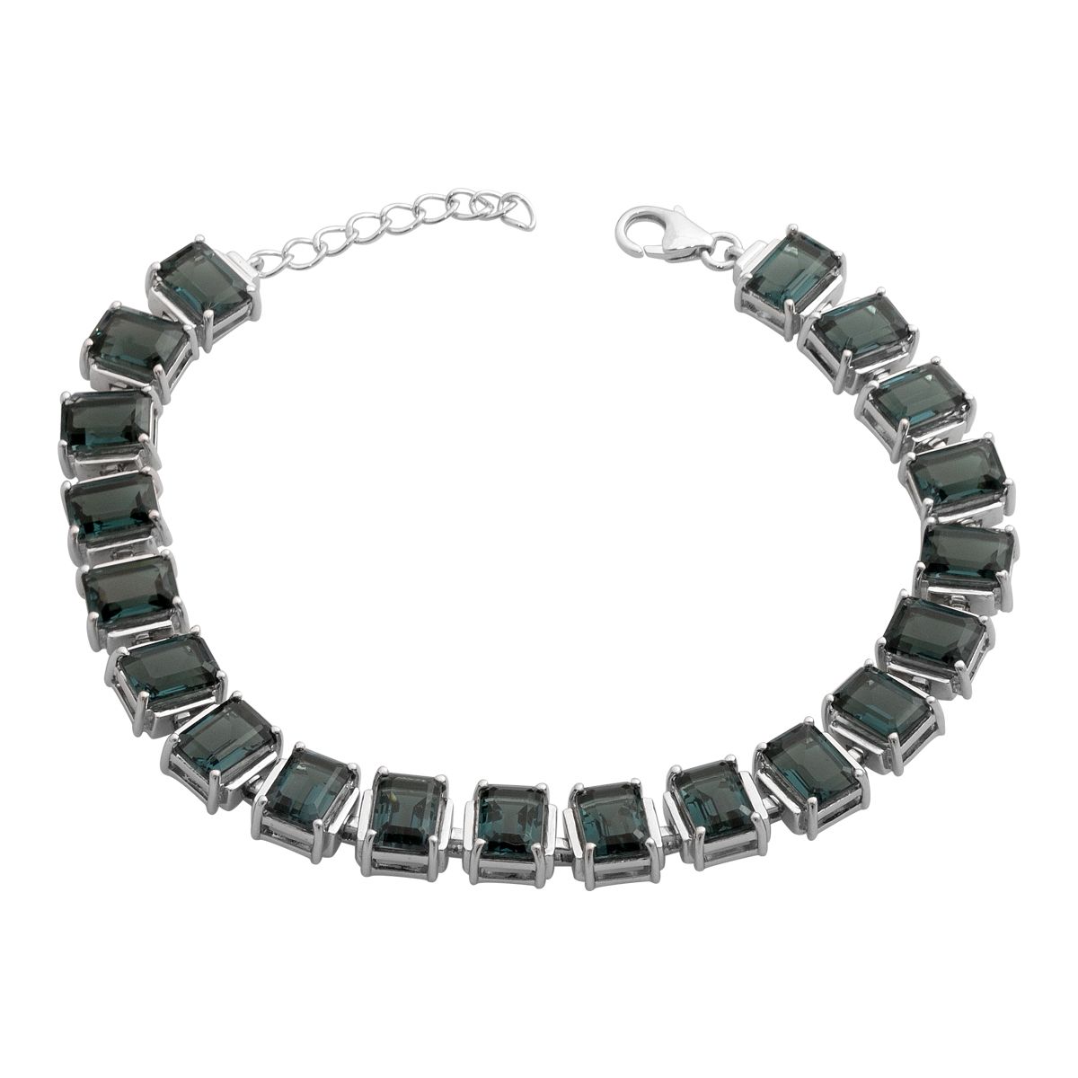 

Silver bracelet with London Blue topaz, item weight 15.97 g (2190806) 17-20cm синій