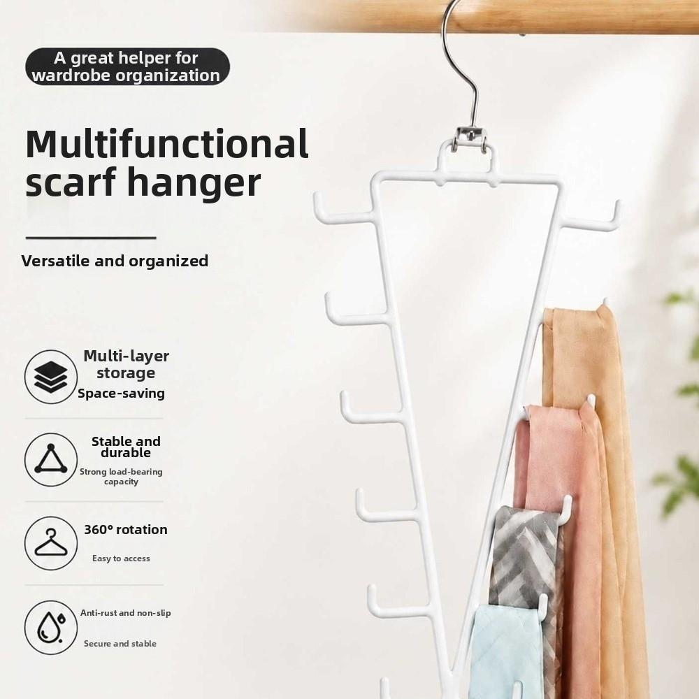 2Pcs Rotatable Double Sided Hanger 12 Hooks Laundry Hanger Metal V Shaped Hanger  Wardrobe