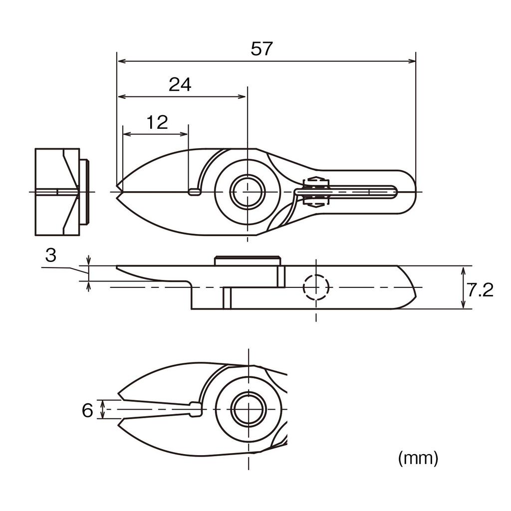 VESSEL Slide Air Horizontal Thin Straight Blade for NY10AJT Nipper, Blade/GT-NY10 Type, Resin,