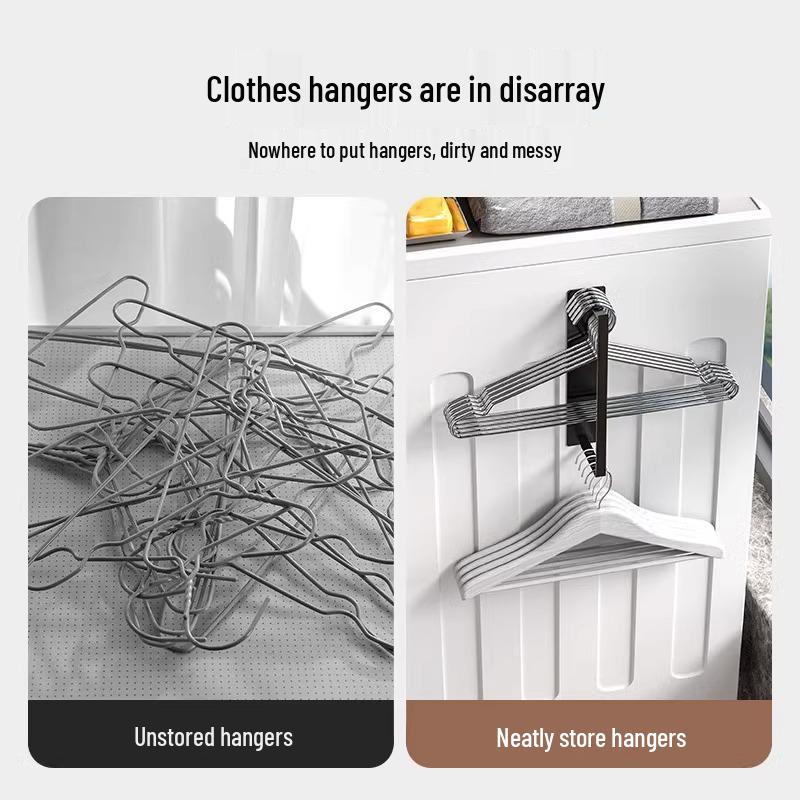 Magnetic No-Punch Clothes Drying Rack: Multifunctional Hanger for Balcony & Laundry.