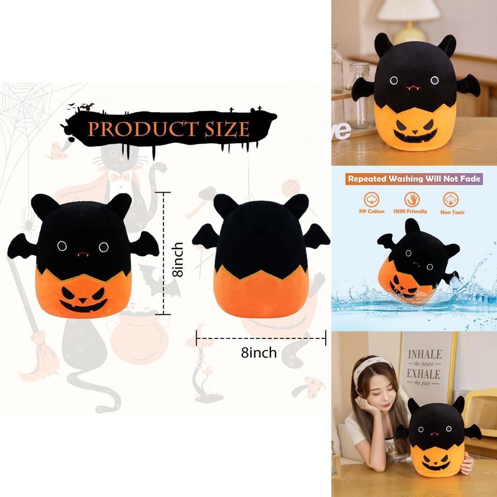 Cute Halloween Bat Pumpkin Plush Toy For Kids' Birthday And Home Decoration
