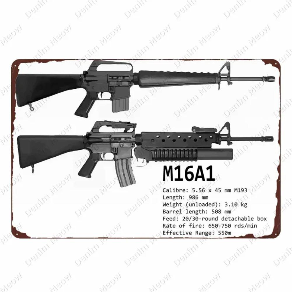 Uzi Vintage Metal Sign, Plaque, Bar, Club, Cafe, Room Decorative Plate, Rifle Tin Painting, Military Fans, Wall Stickers