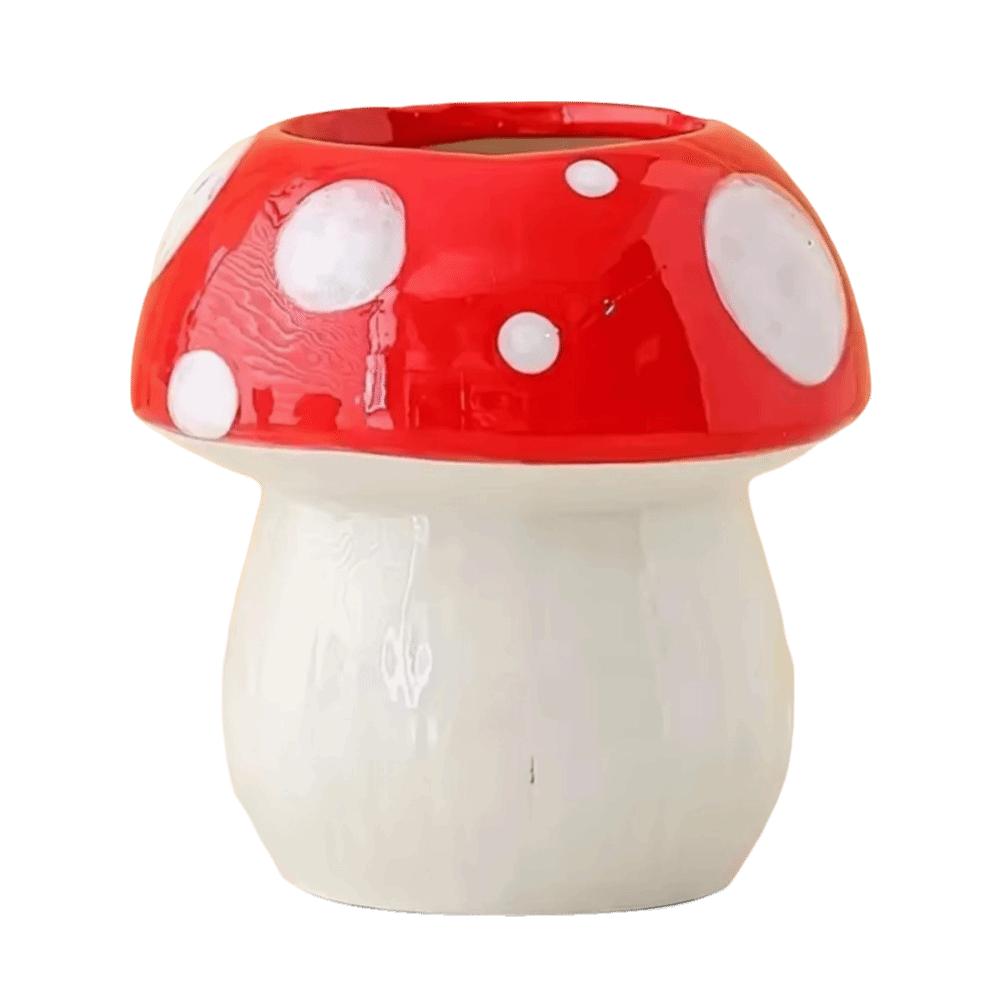 Creative Decoration Mushroom Decorative Piece Pink and Red Makeup Brush Holder  Makeup Organization