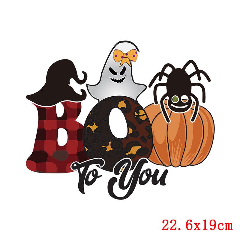 Cartoon Animal Applique Iron On Transfer Funny Pumpkin Heat Transfer Patch For Clothes Hippie Cat Thermal Stickers On Clothes