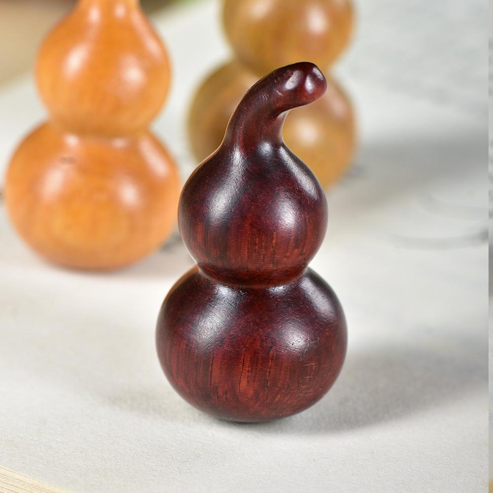 Red Sandalwood Gourd Handheld Ornament - Green Sandalwood Fu Lu Wooden Pendant Craft
