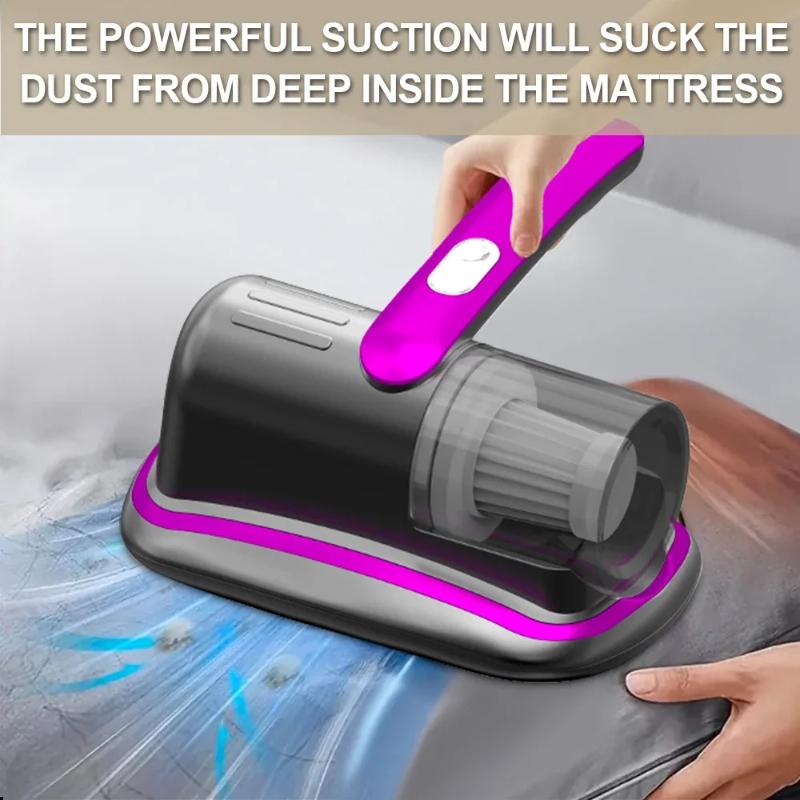 2026 New Wireless Handheld Mattress Vacuum Cleaner with UV-C Light HEPA Filter and Ultrasonic Vibration12KPa for Bed Sofa Car Seat Carpet