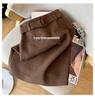 2025 Autumn/Winter High-Waisted Grey A-line Skirt - Thickened, Slimming, Hip-Hugging