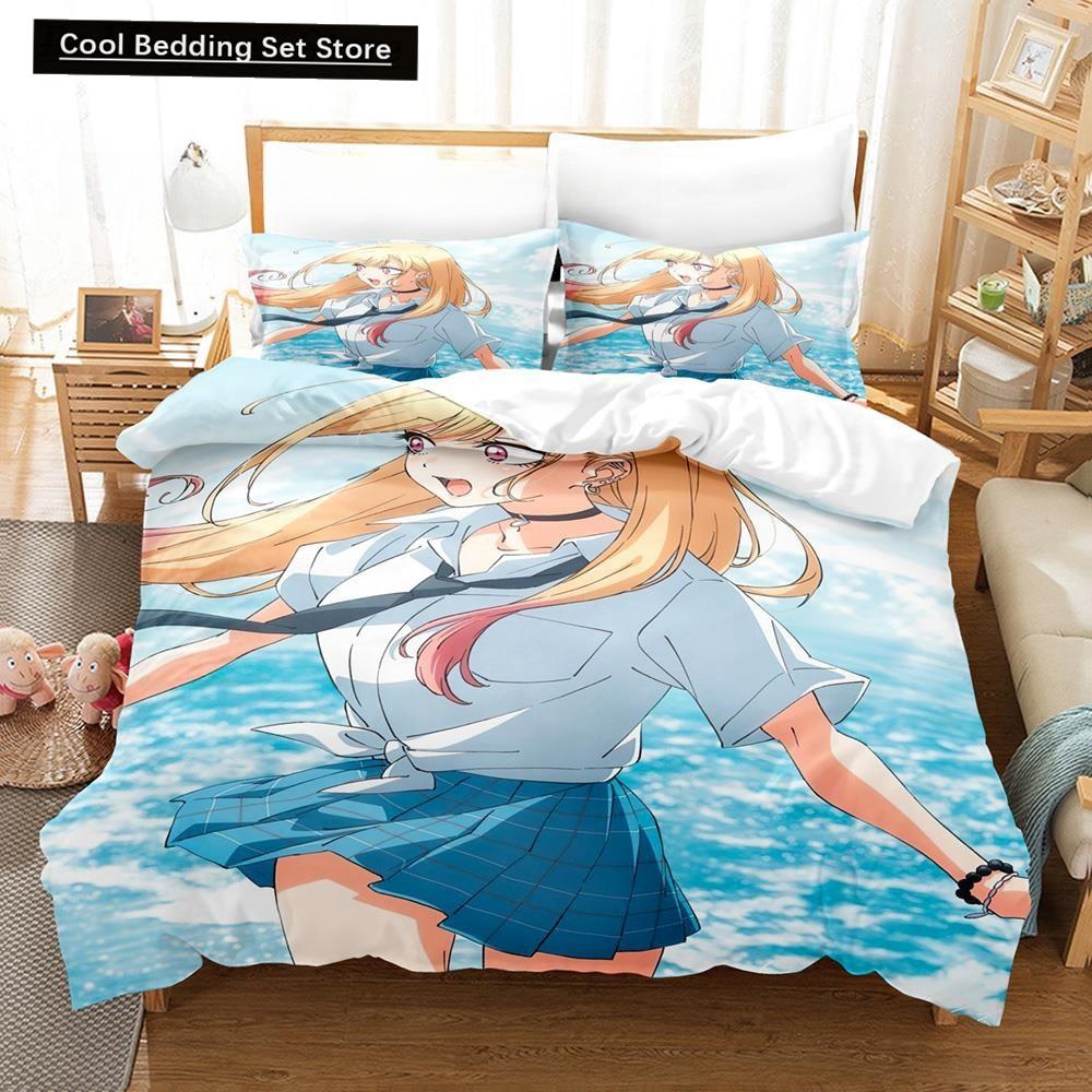 Anime My Dress-Up Darling Bedding Set Single Twin Full Queen King Size Bed Set Adult Kid Bedroom Duvet Cover Sets Home Textiles
