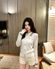 Miu Style Trendy High-Quality Jacquard Letter Stripe Zipper Cardigan for Autumn and Winter