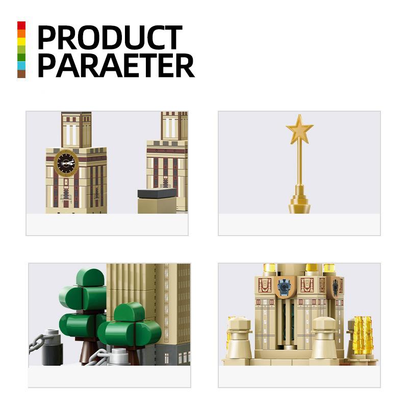 Wange Rosja Moskiewski Uniwersytet Państwowy-Moskwa Budynek MOC Zabawka Edukacyjny Zestaw Klocków Prezent dla Dzieci Nr 4227