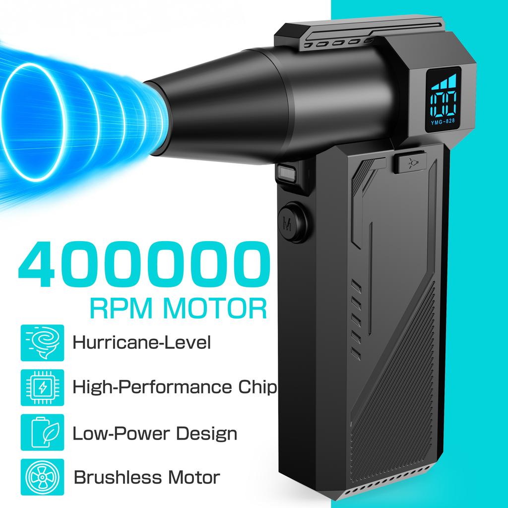 Handheld Turbo Jet Fan Portable 2025 Violent Fan High Speed Cleaning Blower Tool Type-C Charging Powerful Air Blower With Brush