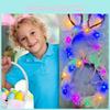 Adorable Foldable Easter Bunny Wreath With Bright Colorful Lights For Holiday Celebrations