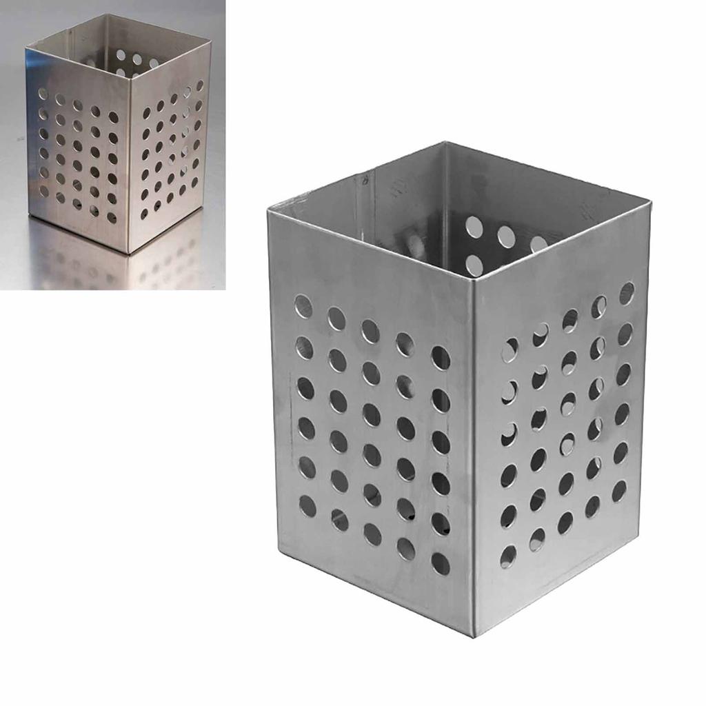Kitchen Utensil Holder Stainless Steel Square Cutlery Drainer Countertop Utensil Storage Organizer for Chopsticks