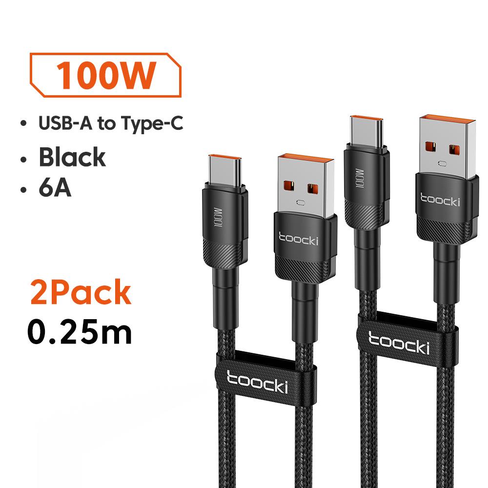 Toocki 6A USB To Type C Cable for Huawei Xiaomi PD 100W Fast Charging Charger USB C Data Cord Quick Charge for Samsung Oneplus 5