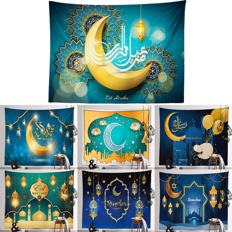 Stunning Eid Mubarak Tapestry Moon Star Wall Hanging Decor Ideal For Celebrating Ramadan