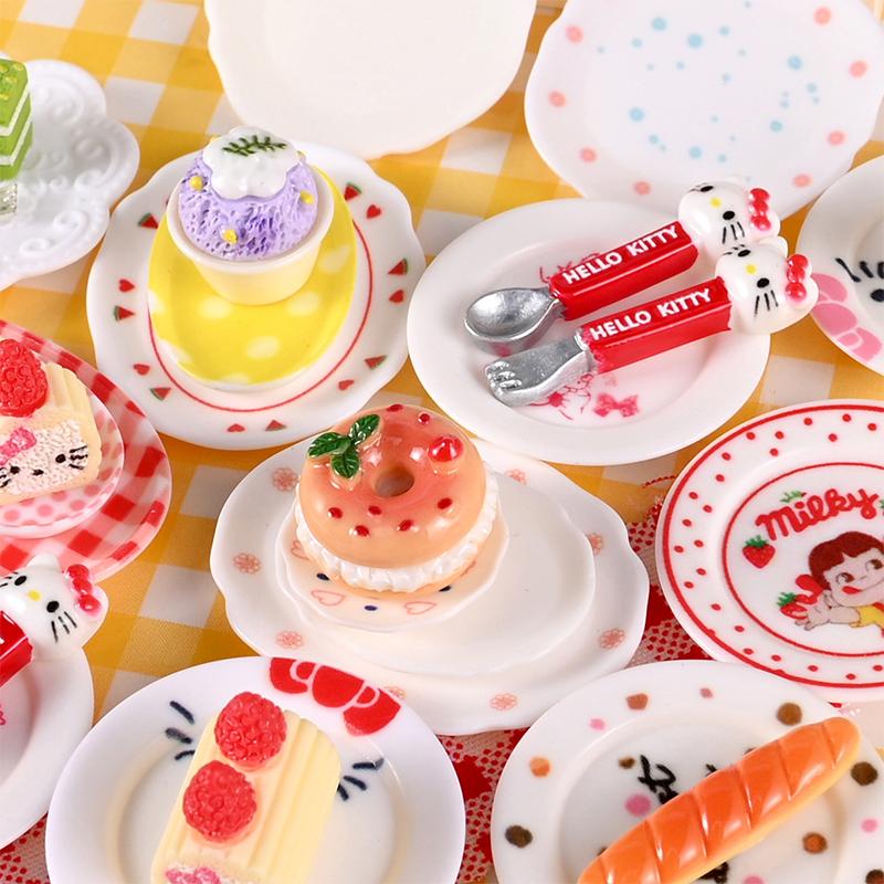 4Set Simulation Toy Dollhouse Furniture Mini Cutlery Doll Accessory Hello Kitty Fork Spoon Miniature Cookware