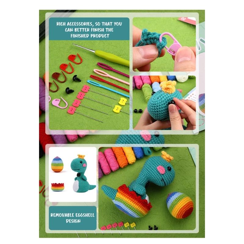 Ručně vyráběné DIY háčkované pletací sady Vlněná příze Nitě Šicí materiál pro začátečníky