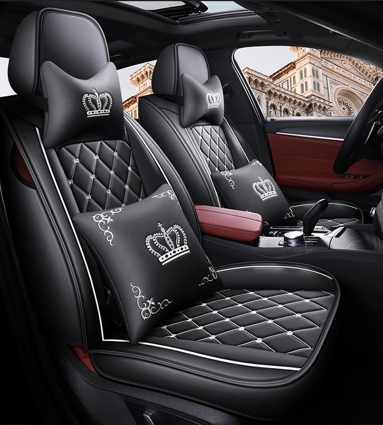 Dr. Jie European Style Full Leather Car Seat Cover - All-Season, Wear-Resistant, Universal Fit