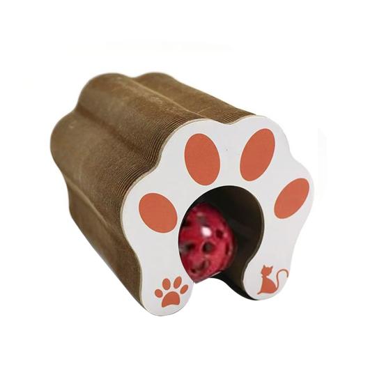 Accordion Cat Scratcher Transformable Cat Toy with Bell Ball Scratching Board Interactive Enrichment Toy for Indoor Cats Kittens