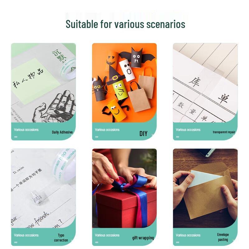 Deli Easy Tear Transparent Stationery Tape